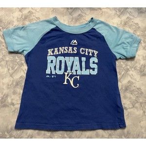 Majestic MLB Kansas City KC Royals Baseball Toddler Shirt, Size 4T